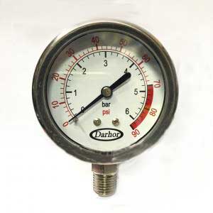 จำหน่าย ขายเกจวัดแรงดัน Pressure Gauge แบบน้ำมัน 60-100 Psi